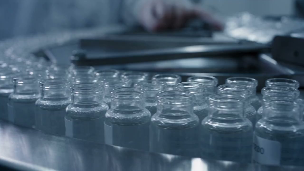 Línea de empaque farmacéutico en operación